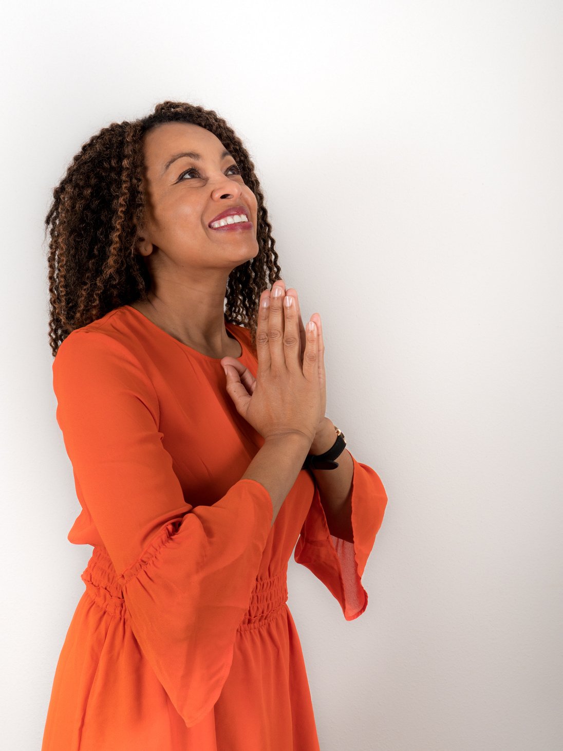 African American woman praying