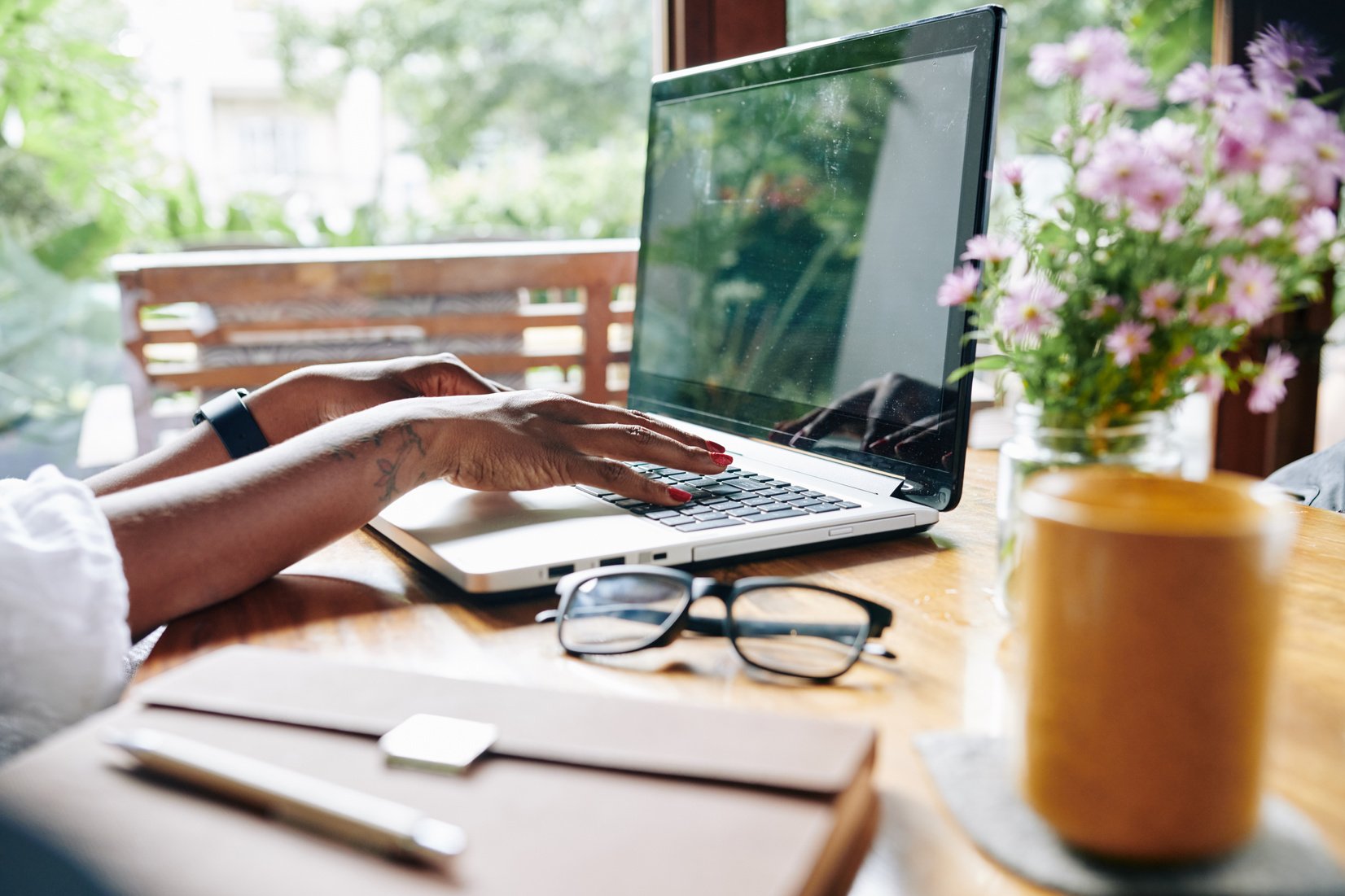 Woman Working on Computer